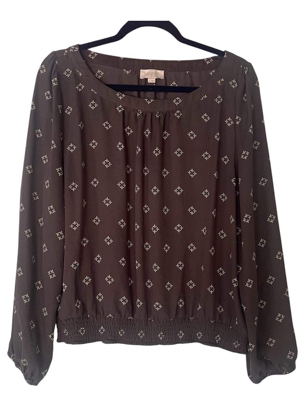 Loft Outlet Long Sleeve Bubble Hem Blouse Casual Work Woman's Size Extra Large